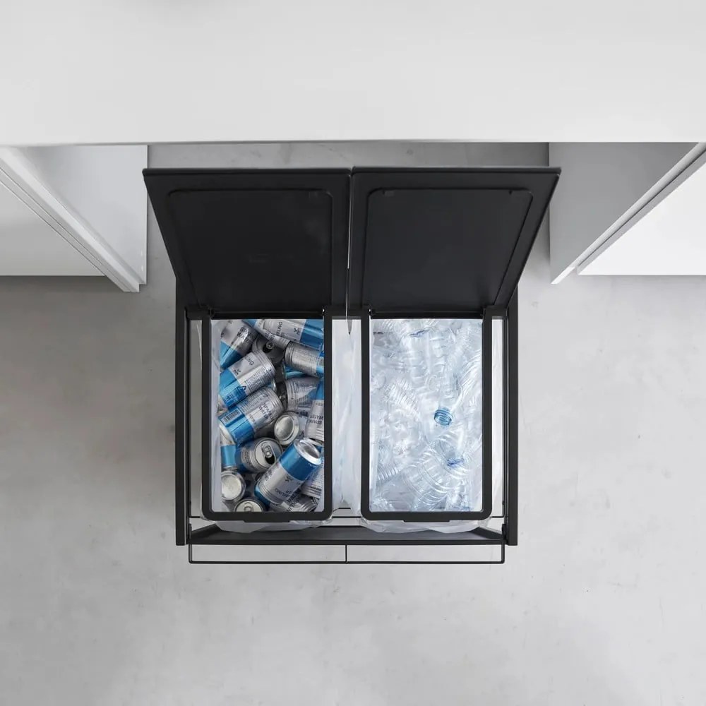 Черно метално кошче за рециклиране Tower – YAMAZAKI