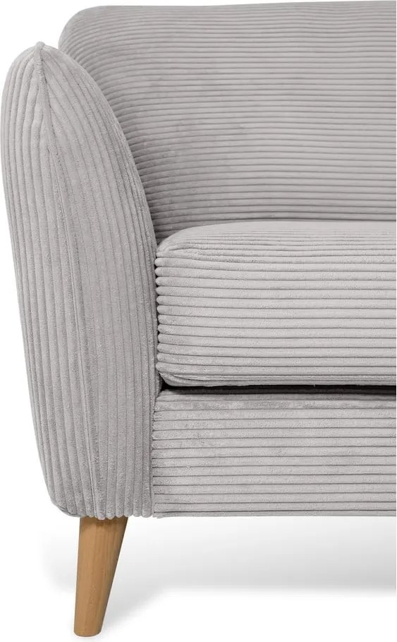 Светлосив ъглов диван от рипсено кадифе (десен ъгъл) Paris – Scandic