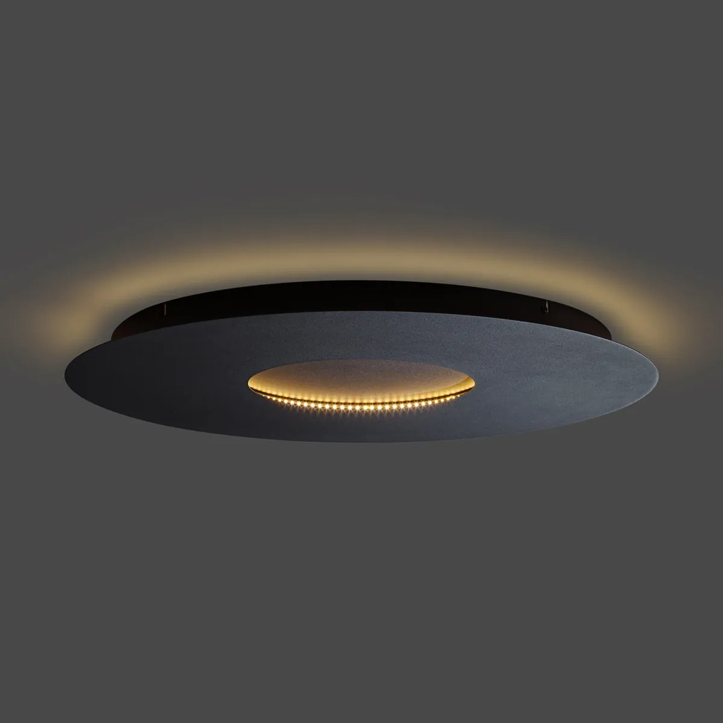 Модерна таванна лампа черна 60 см вкл. LED с 3-степенно димиране - Morning