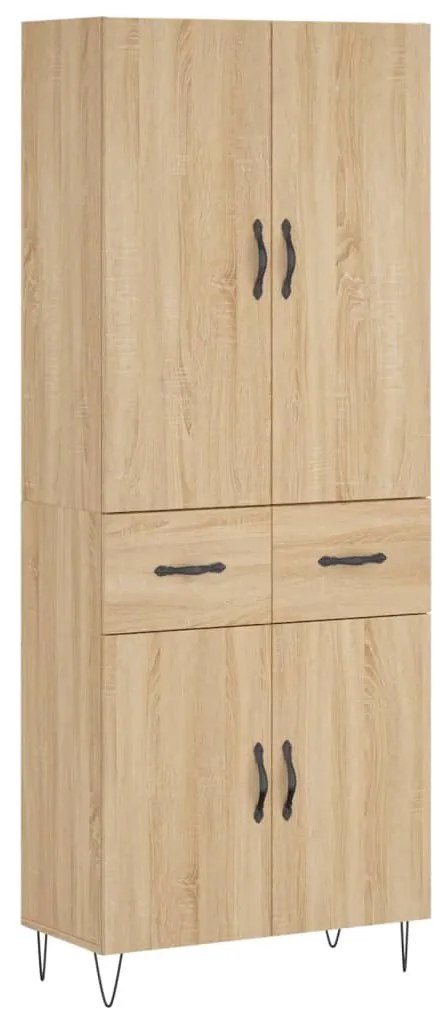 3198180 vidaXL Висок шкаф, дъб сонома, 69,5x34x180 см, инженерно дърво