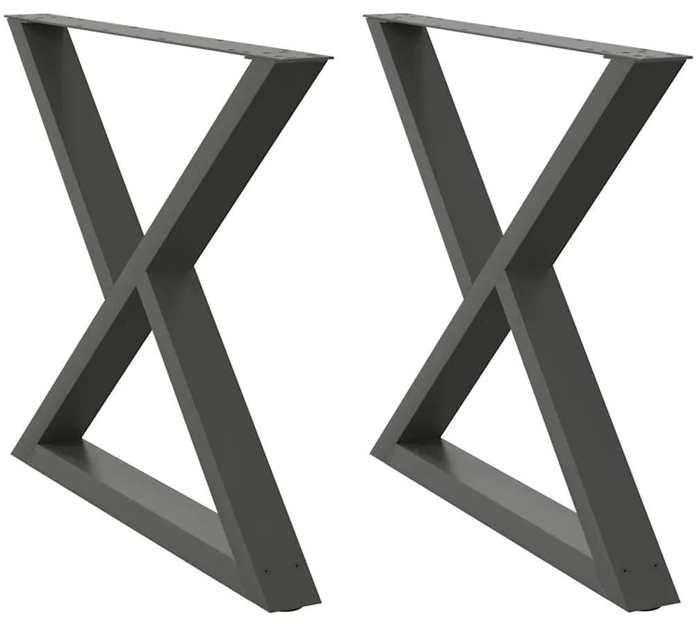 4012734 vidaXL Крака за трапезна маса, 2 бр., антрацит, 90x(72-73,3) см, стомана