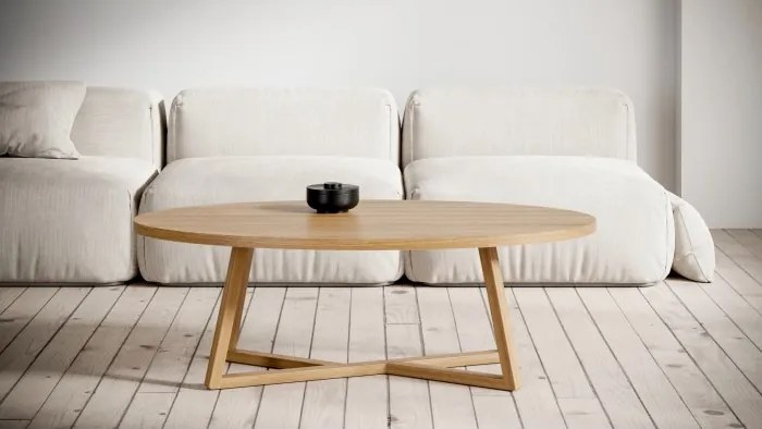 ОАЗИС Естествен дъб - ДЪРВЕНА ХОЛНА МАСА МОДЕРНА ОВАЛНА