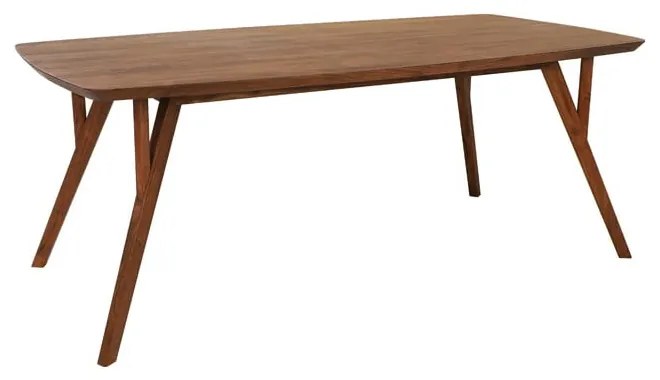 Кафява трапезна маса с акациев плот 100x220 cm Quenza – Light & Living