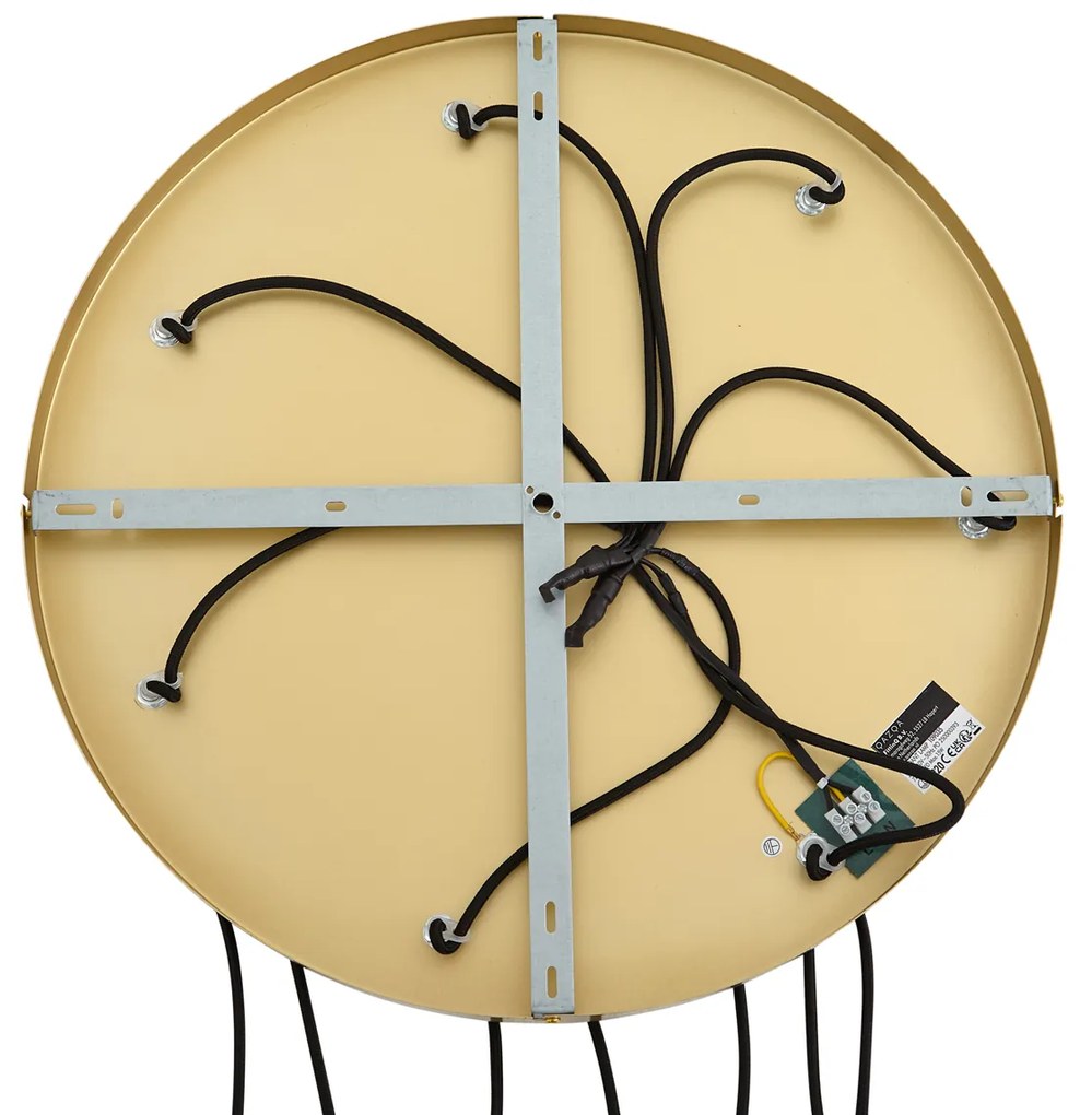 Арт Деко висяща лампа златна с дъгово стъкло 7 светлини - Sandra