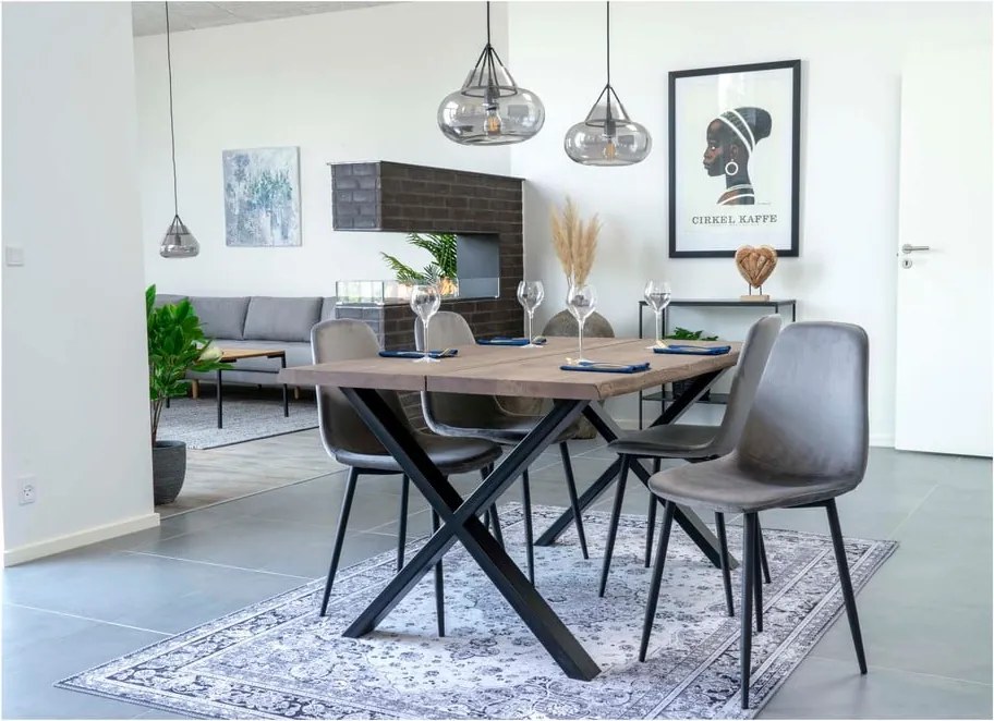 Маса за хранене с плот от масивен дъб Smoked, 140 x 95 cm Toulon - House Nordic