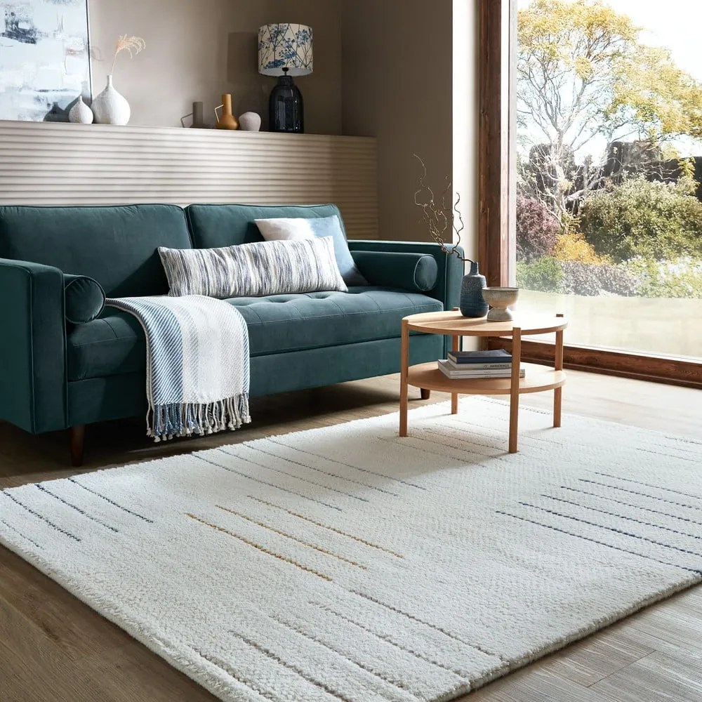 Кремав ръчно изработен вълнен килим 120x170 cm Dottie Geometric – Flair Rugs