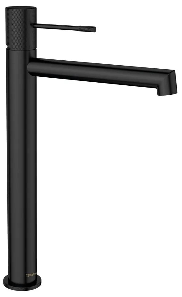 Матово-черна стояща батерия за мивка Solaris – Sapho