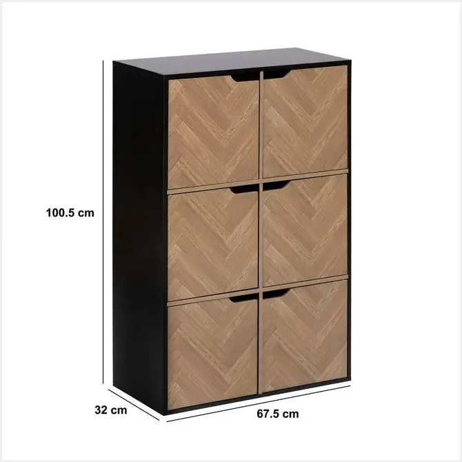 Рафт 5five Mix'n Door Chevrons, 6 отделения, Черен