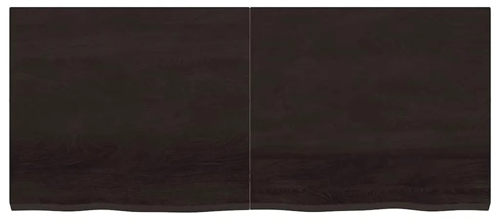 363826 vidaXL Стенен рафт тъмнокафяв 140x60x(2-4) см обработен масивен дъб