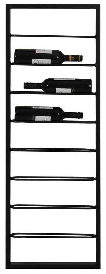 Черен стенен метален стелаж за вино 42x120x6 cm Macaben – Light &amp; Living
