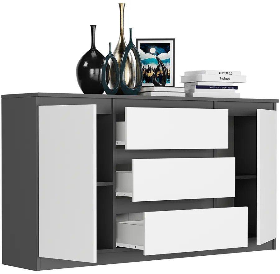 Просторен скрин R-140-S3 - различни цветови варианти сонома микс бяло