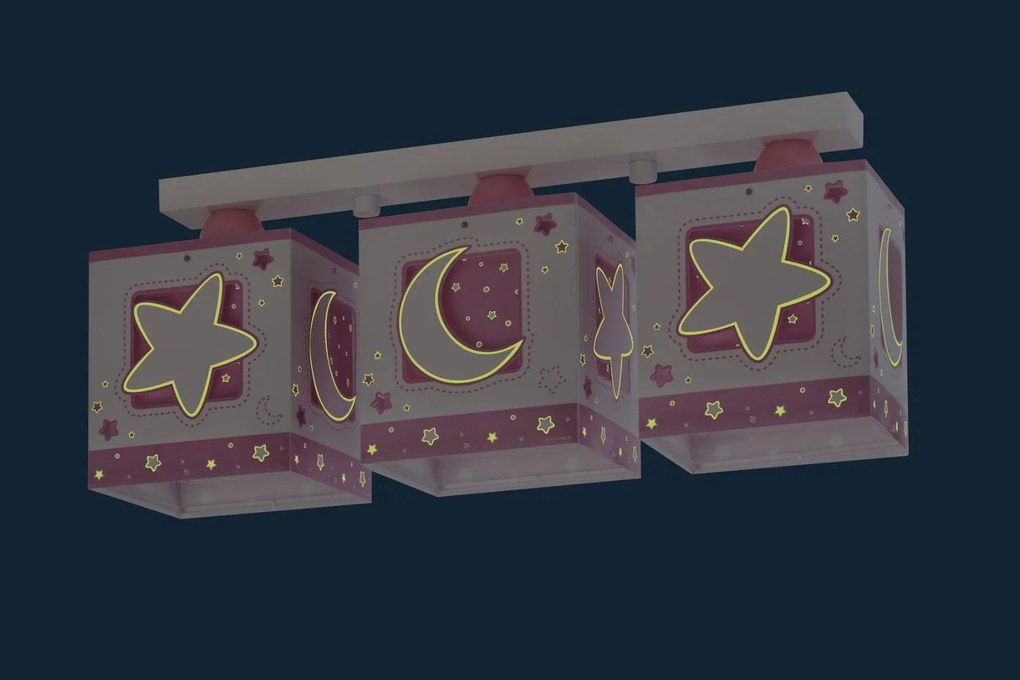 Полилей Ango Moon три светлини-розов