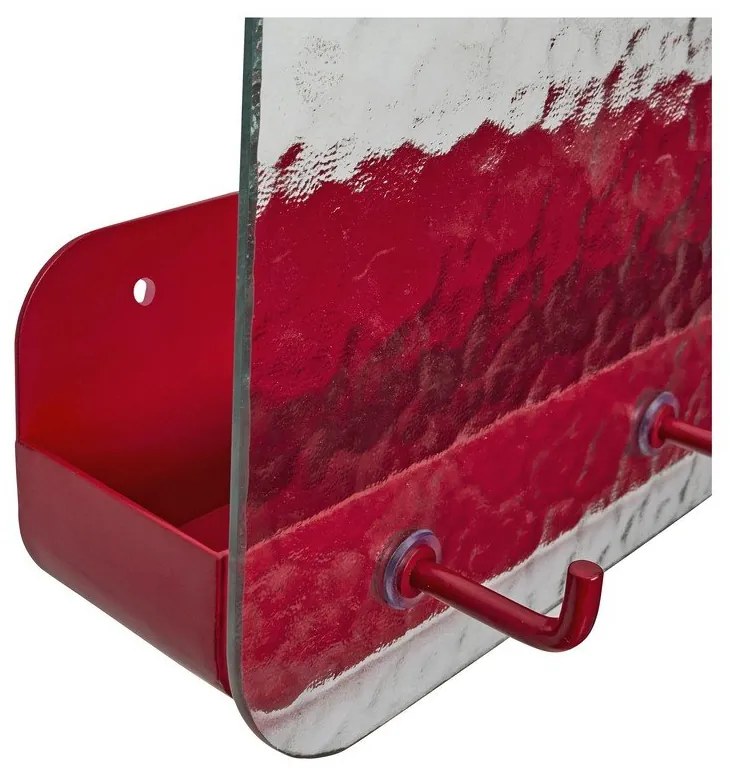 Червена метална стенна закачалка с рафт Shack - Hübsch