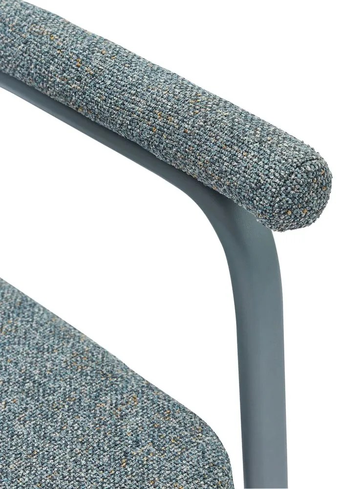 Сиви тапицирани трапезни столове в комплект с подлакътници 2 бр. Ecto – Hübsch