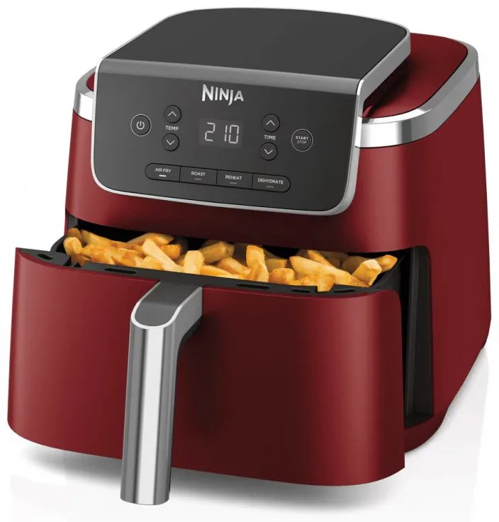 Фритюрник с горещ въздух Ninja AF140EUCM PRO, 1750W, 4.7 л, 40-240C, 4 програми, Таймер, AirCrisp, Незалепващо покритие, Бордо