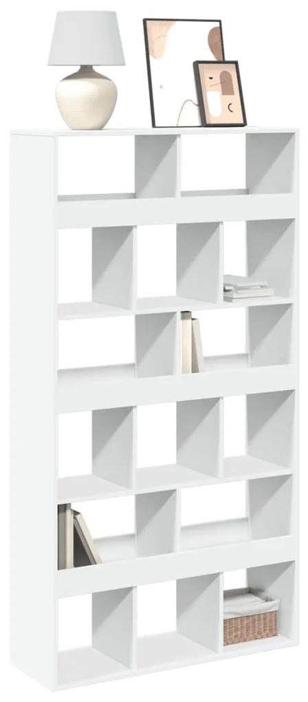 3309375 vidaXL Етажерка за книги, бяла, 100x33x187,5 см, инженерно дърво