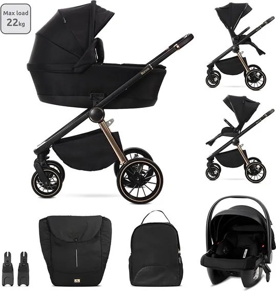 Бебешка количка BIANCA 3в1 LORELLI - BLACK