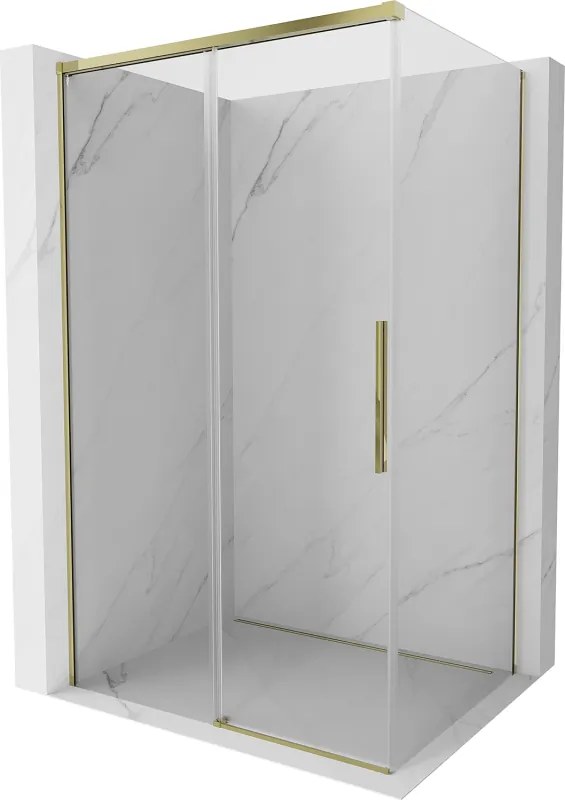 Mexen Rox плъзгаща се душ кабина 150 x 90 см, прозрачна, златна - 8C2-150-090-50-00