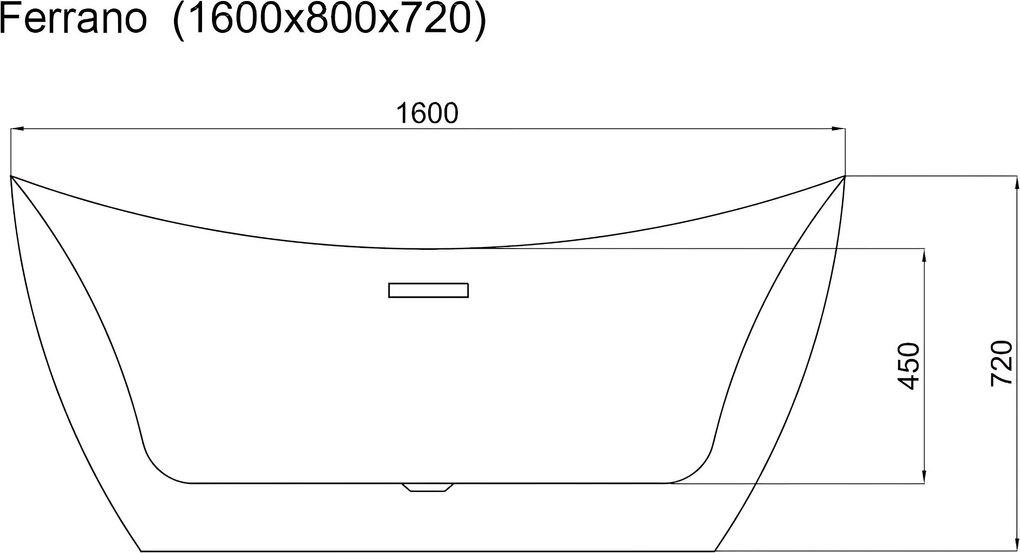 Свободностояща акрилна Вана Rea Ferrano Slim 160