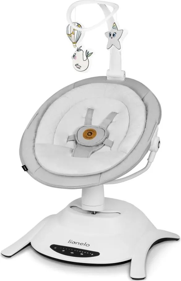 Lionelo - Люлка за бебе с мелодия BELLA Grey Concrete + дистанционно управление