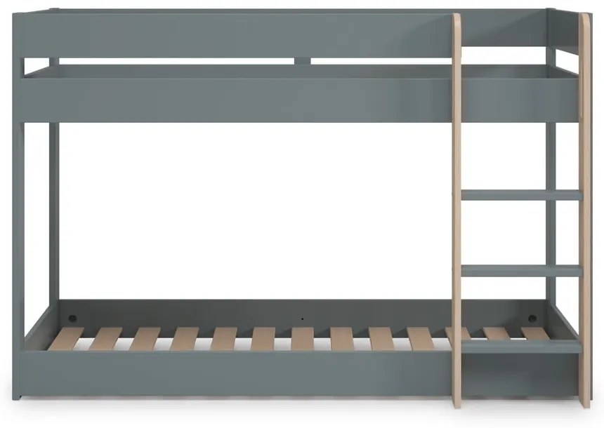 Детско легло сиво-зелено 90x190 cm двуетажно с включена подматрачна рамка Angel – Marckeric