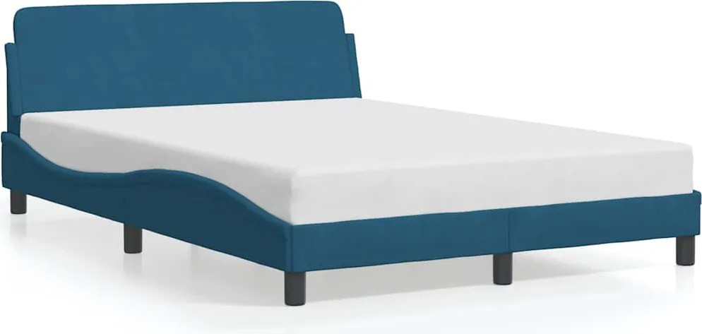 373176 vidaXL Рамка за легло с табла Dover, синя, 140x190 см, кадифе