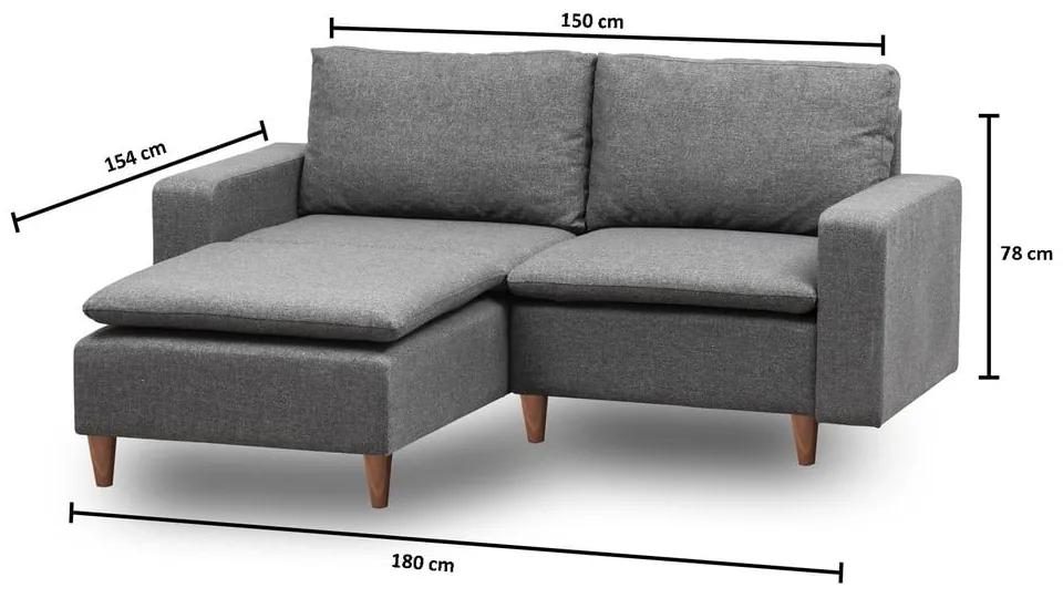 Сив ъглов диван (ляв ъгъл) Lungo – Balcab Home