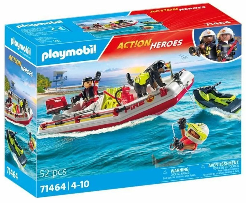Playset Playmobil Action Heroes - Fireboat and Water Scooter 71464 52 Части