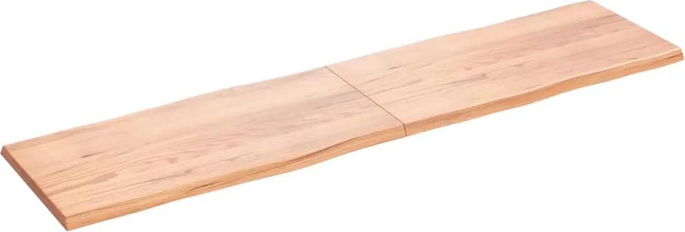 363982 vidaXL Плот за маса светлокафяв 200x50x(2-4) см обработен масивен дъб