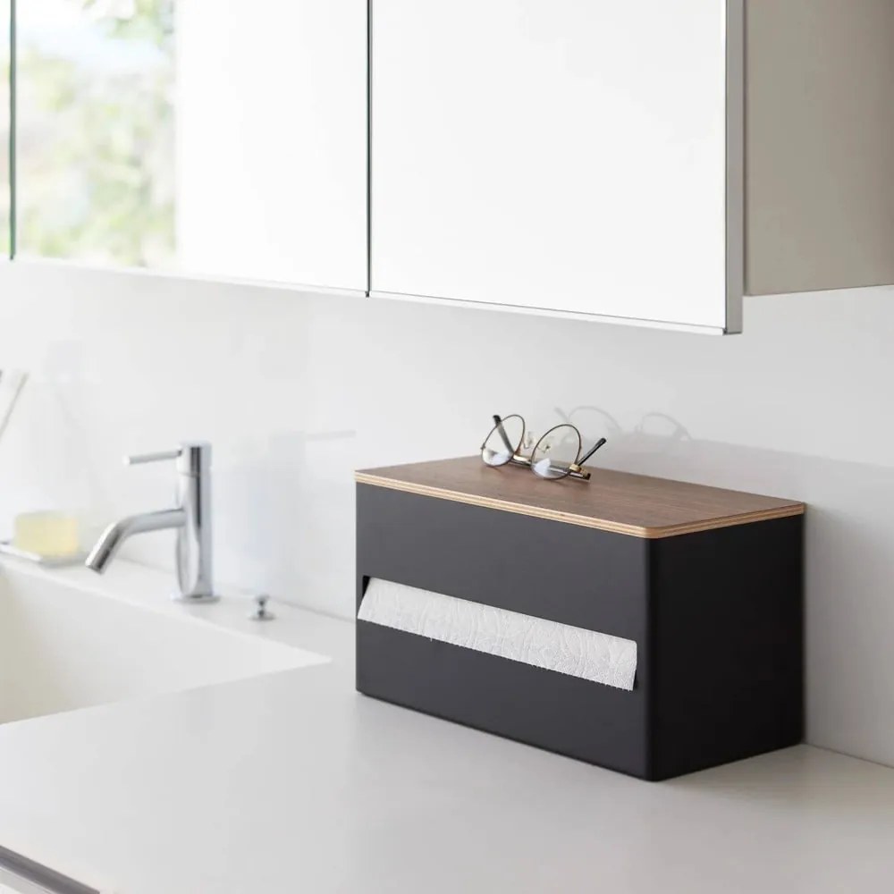 Черна метална стойка за кухненска хартия Rin – YAMAZAKI