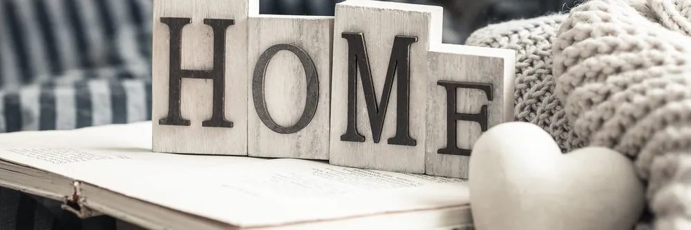 Картина на платно – С надпис Home и натюрморт