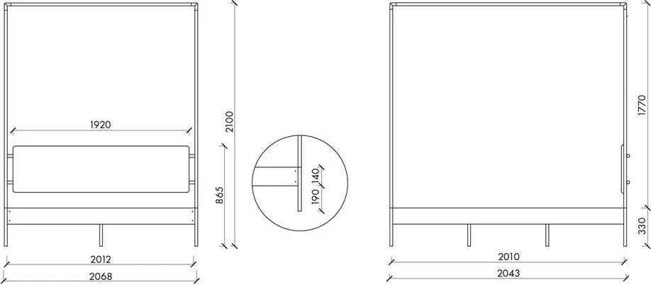 Черно/бежово стоманено двойно легло 200x200 cm тапицирано с балдахин с включена подматрачна рамка Eton – noo.ma