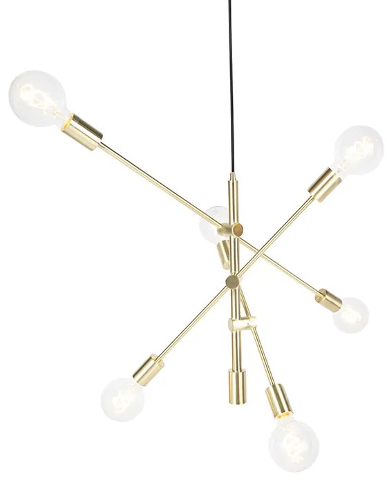 Висяща лампа в стил арт деко месинг 6-светлина - Сидни