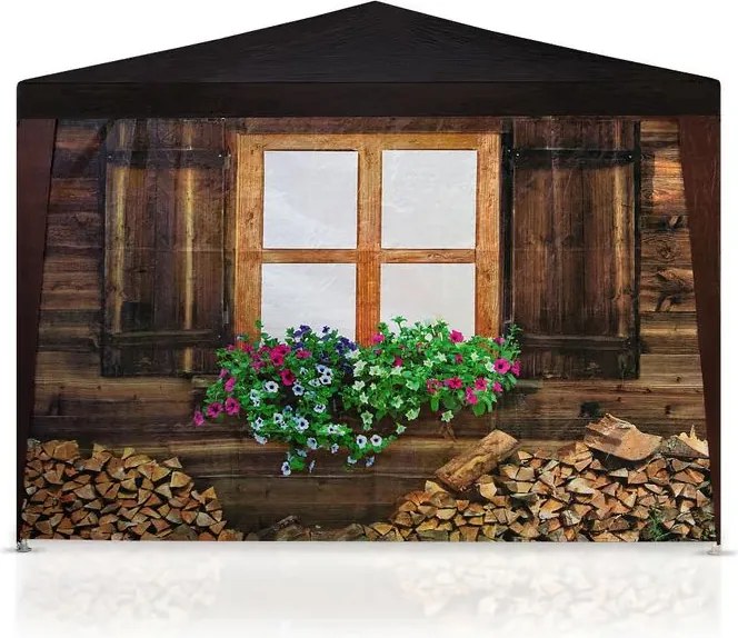 Парти шатра - стилна градинска шатра с дизайн на дървена кабина 3 x 6 м