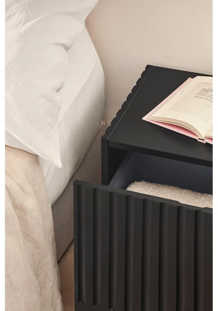 Черно нощно шкафче Doric - Teulat