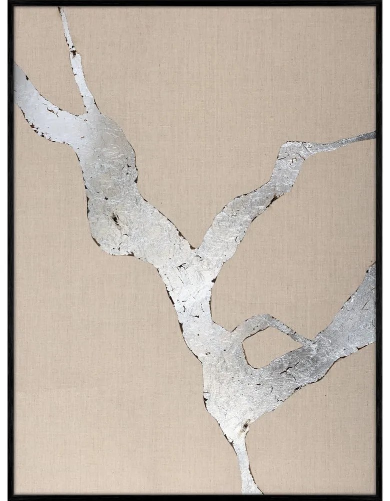 Ръчно рисувана картина 90x120 cm Wild Horizon Silver – Malerifabrikken