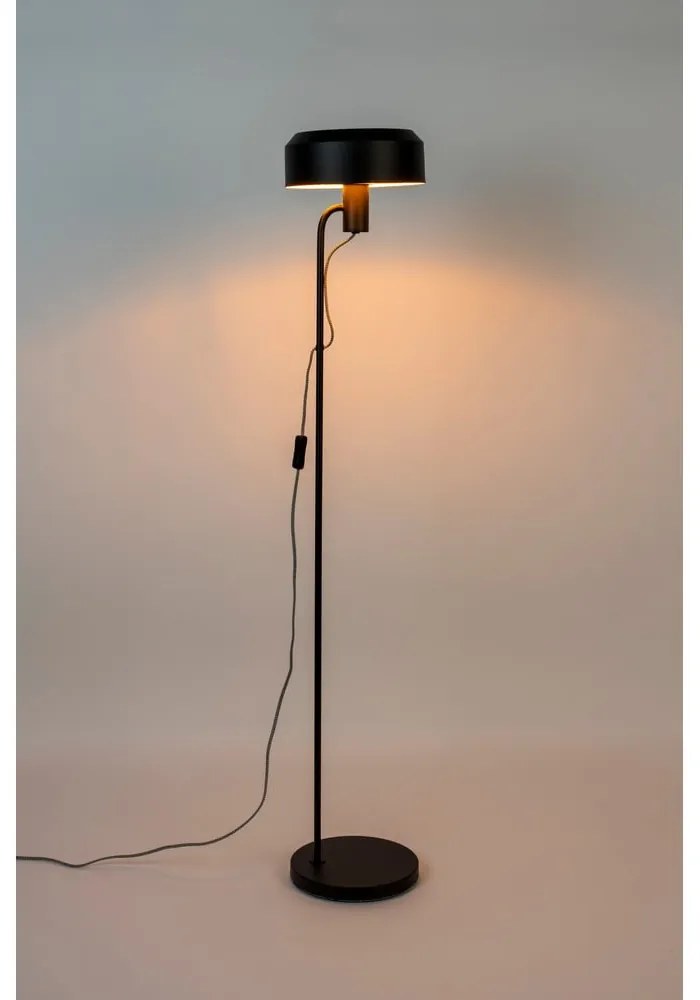 Черна подова лампа с метален абажур (височина 135 cm) Landon – White Label