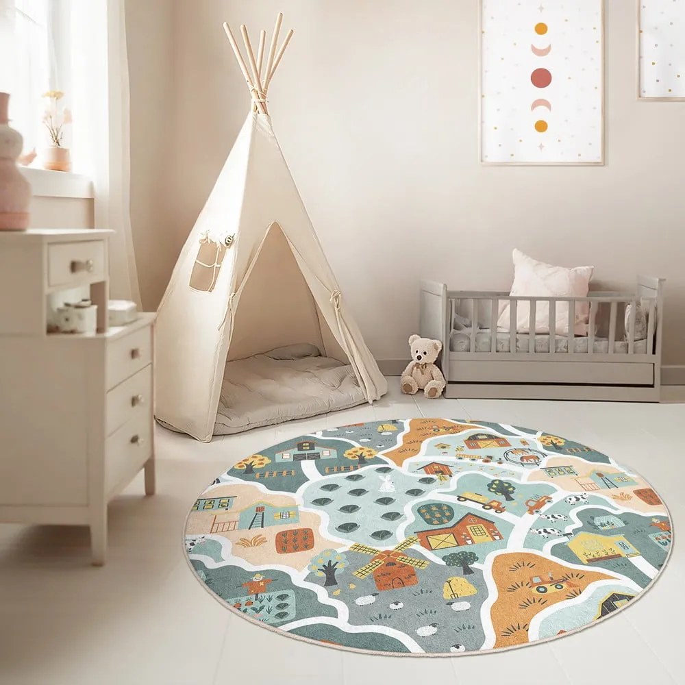 Детско килимче за игра подходящо за пране ø120 cm Farmer's Life – Mila Home