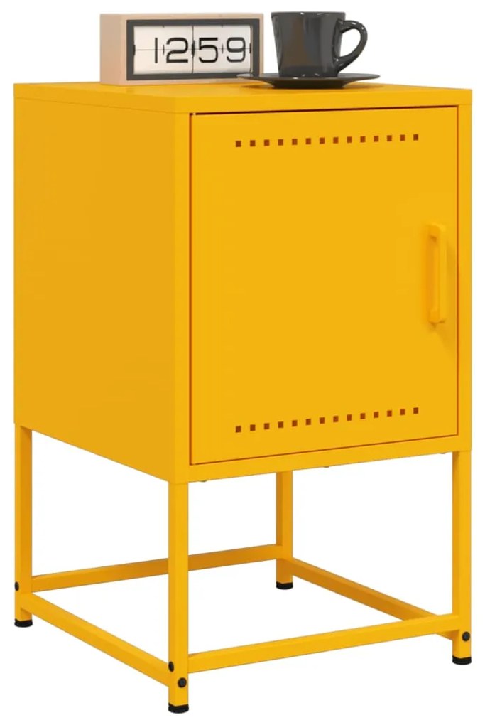 Sonata H Нощни шкафчета 2 бр горчица жълто 36x39x60,5 см стомана