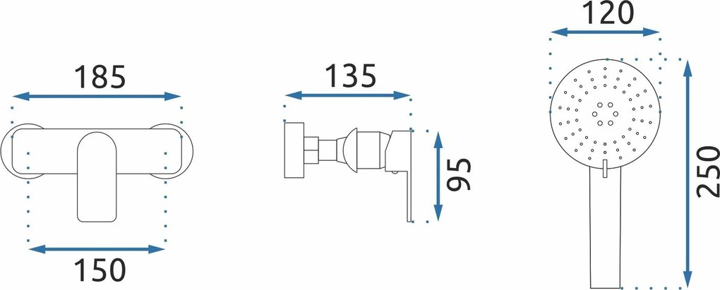 Смесител за душ REA Bloom бял хром