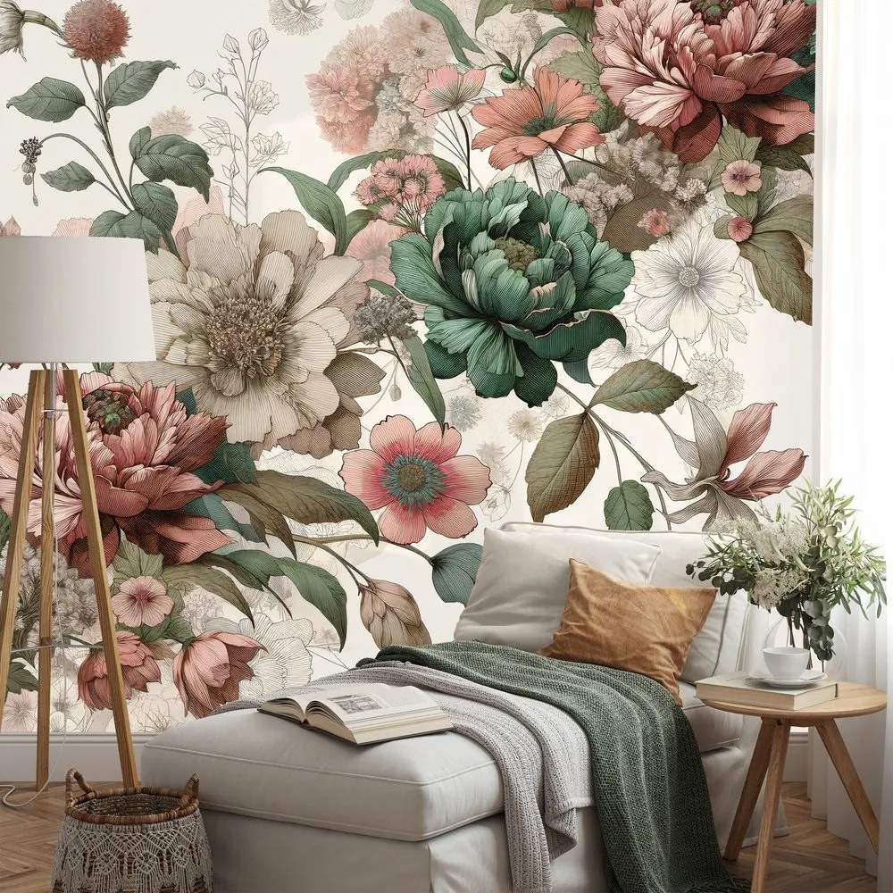 Самозалепващ тапет – Винтидж пастелни цветя