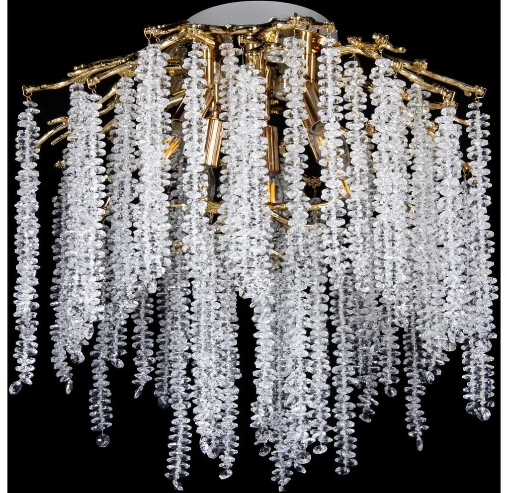 Повърхностно монтиран полилей 6xE14/60W/230V + 3xLED/3W Ø 54 см златист