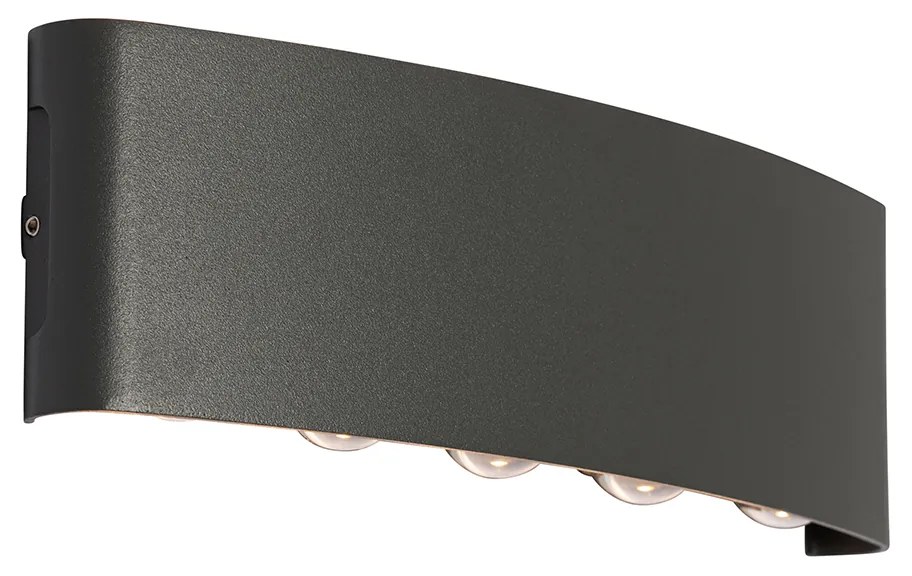 Външна стенна лампа тъмно сива с LED 10-светлина IP54 - Silly