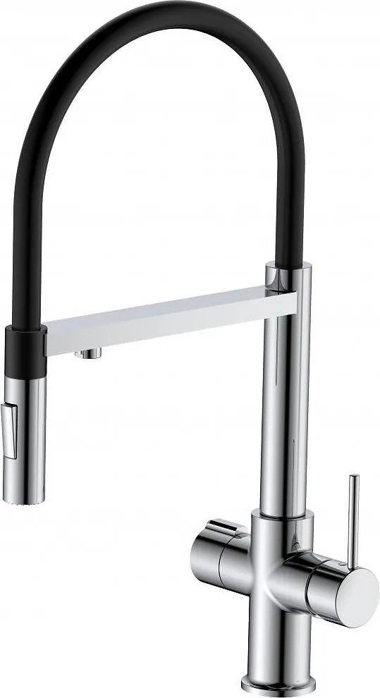 Стоящ смесител за кухня, ACQUA PURA, Inter Ceramic, 7207074C, с изтеглящ се душ