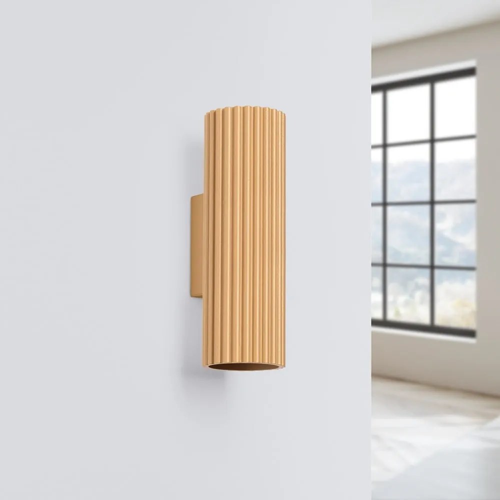 Стенна лампа в златист цвят Gleam – Sollux