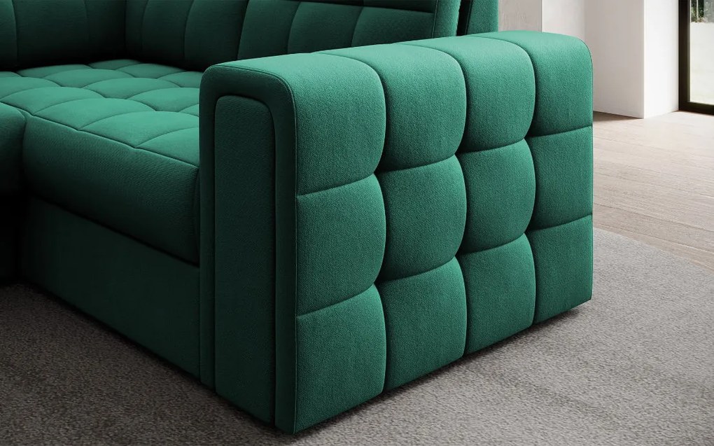 Ъглов диван Bale U-Зелен-Ляв