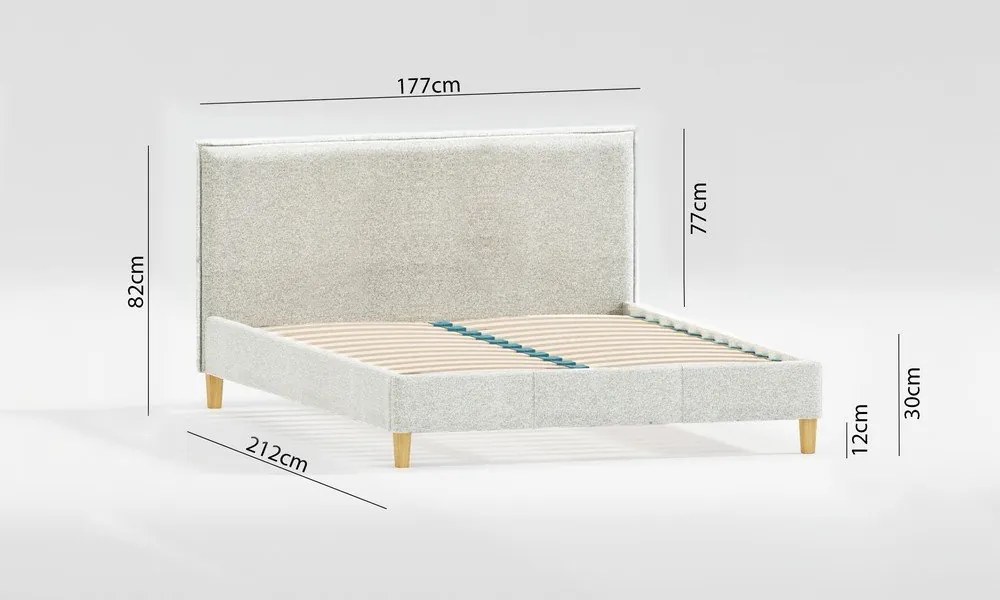Бежово двойно легло 160x200 cm тапицирано с включена подматрачна рамка Tina – Ropez
