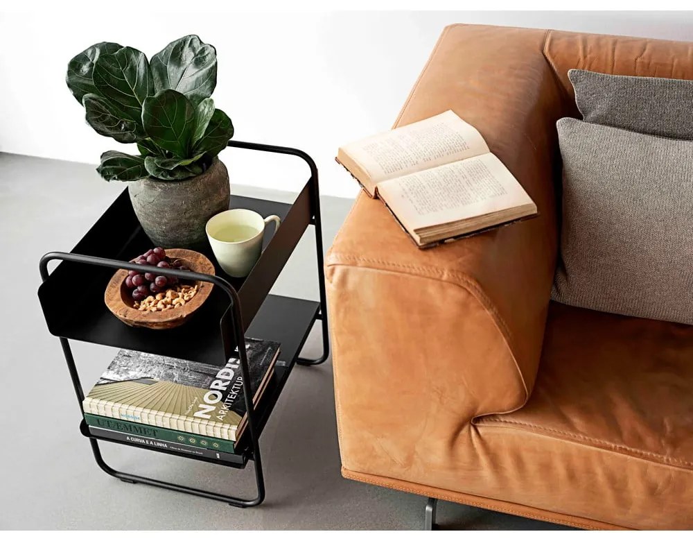 Черна метална конзолна маса 36x48 cm A-Console - Zone