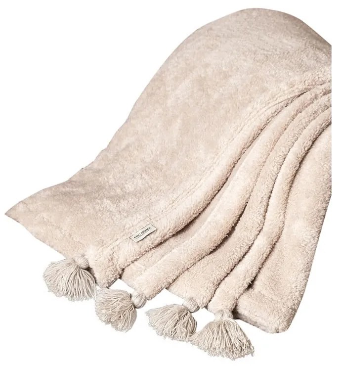 Светлокафяво покривало за легло от микроплюш 160x200 cm Puffy – Mijolnir