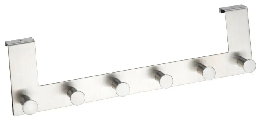 Сребриста матова закачалка за врата с 6 кукички Celano - Wenko